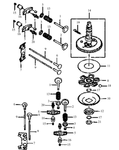 Fh451v-As03 Valve And Camshaft Diagram and Parts List for G1548 55AE232S150-WAM Cub Cadet Lawn Mower